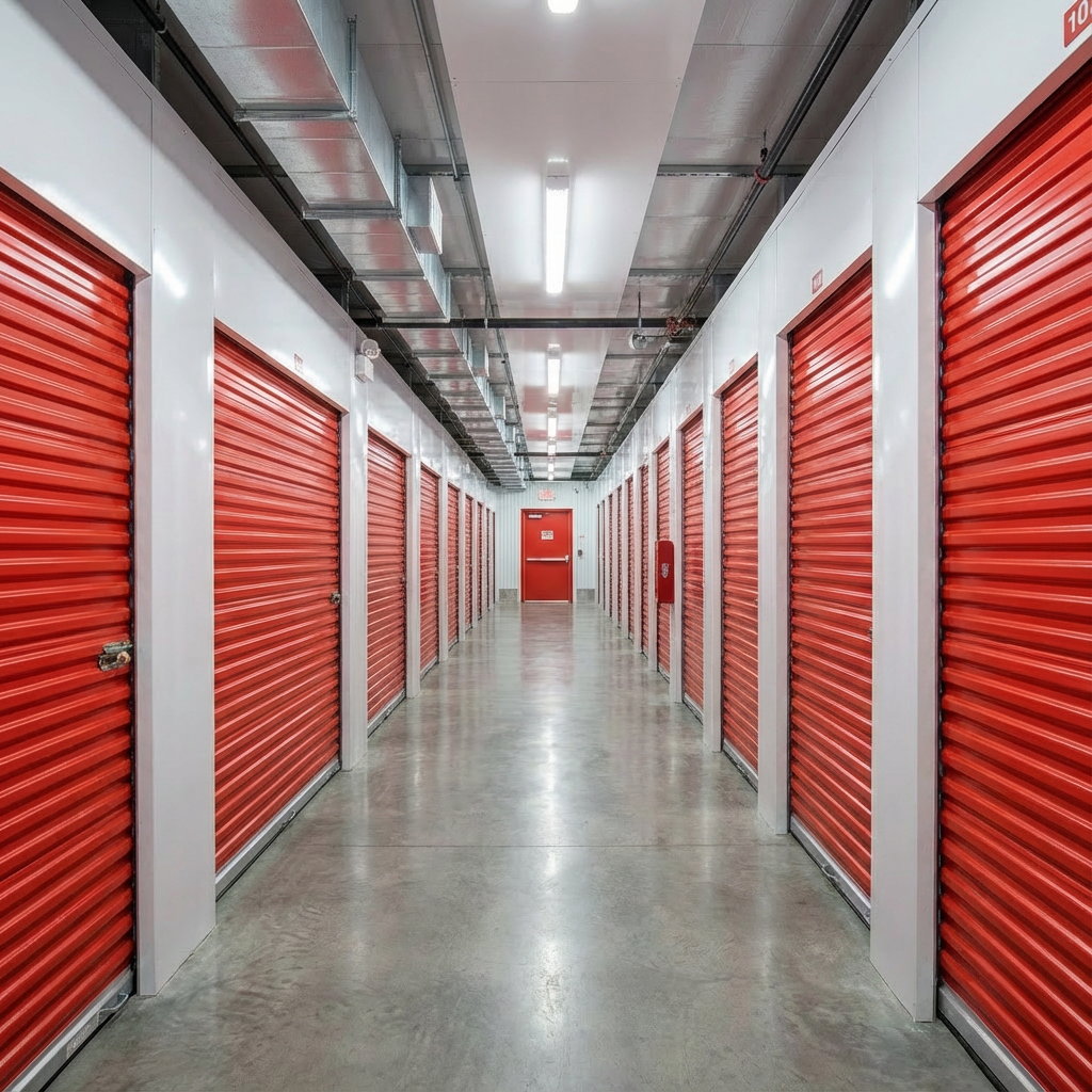 Secured gated outdoor parking for RVs, boats, trailers, and vehicles at All Good Self Storage in Ladonia, Alabama
