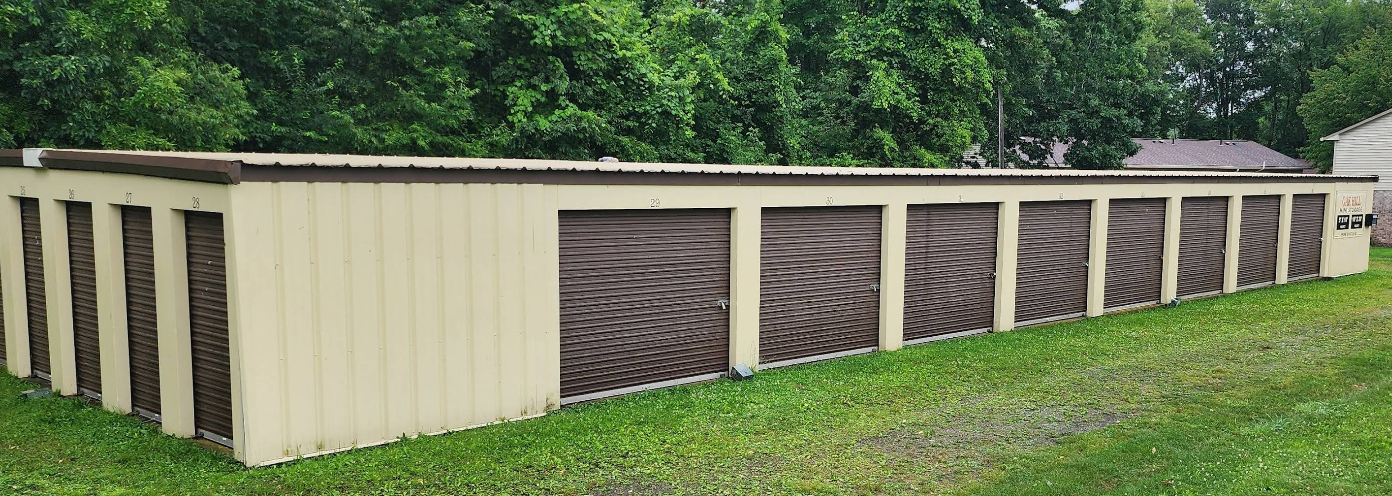 Exterior view of Cherry Tree Self Storage on Taylor Street, a locally run drive-up facility in Franklin, Pennsylvania
