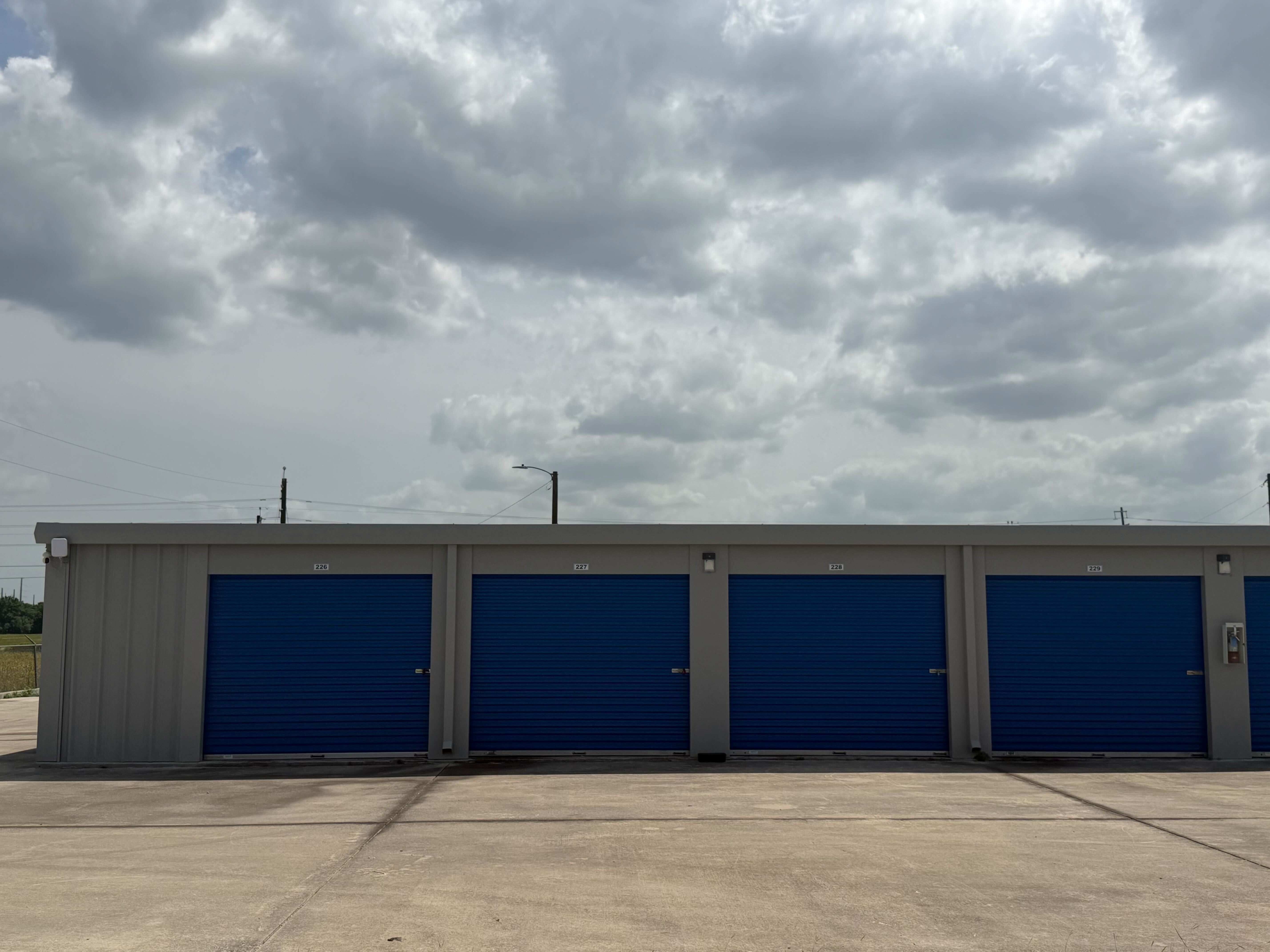 Gated keypad entry and well-lit drive aisles at Matador Self Storage Seguin for 24/7 tenant access