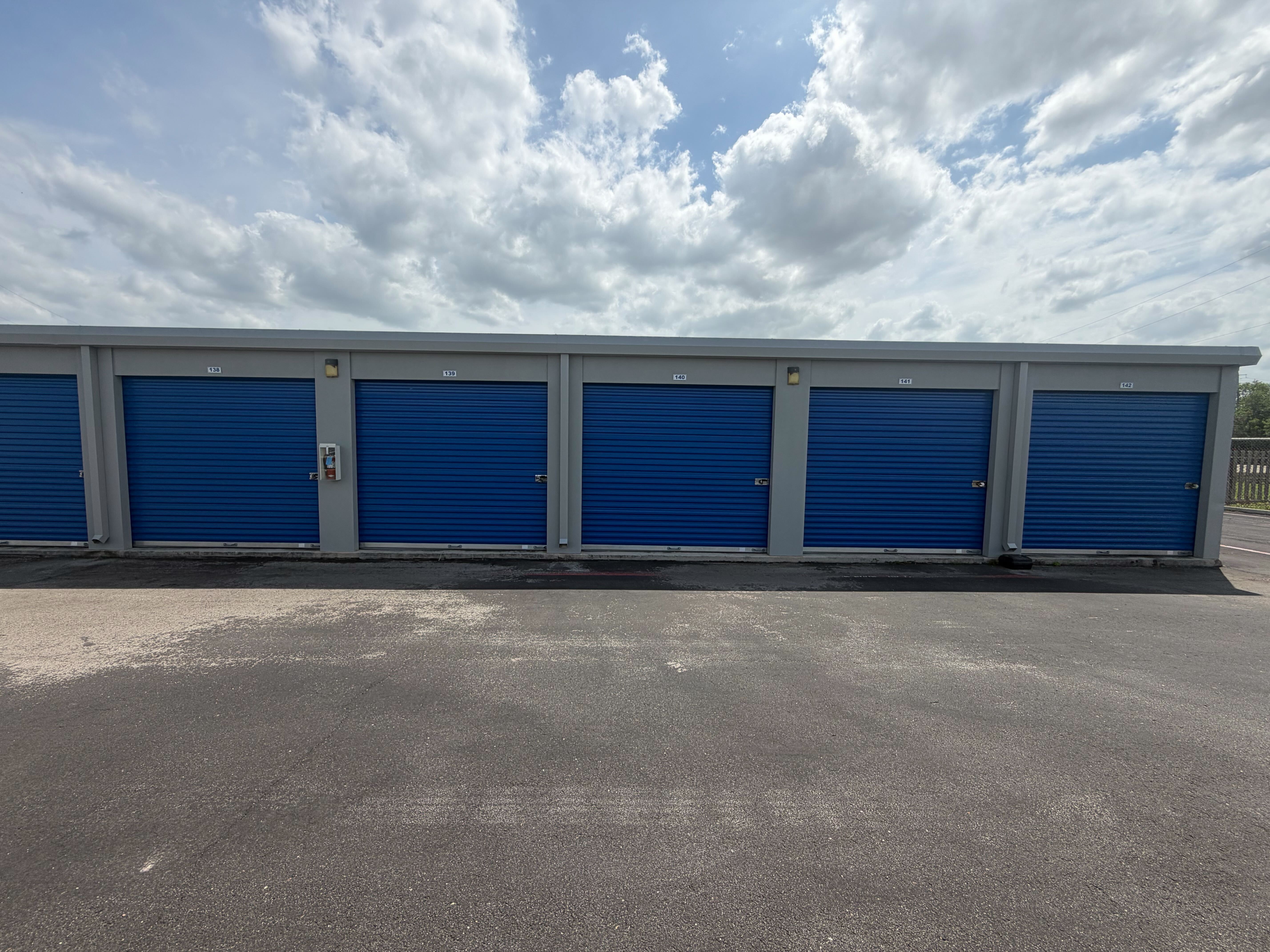 Climate-controlled and drive-up storage buildings at Matador Self Storage Seguin in Seguin, TX