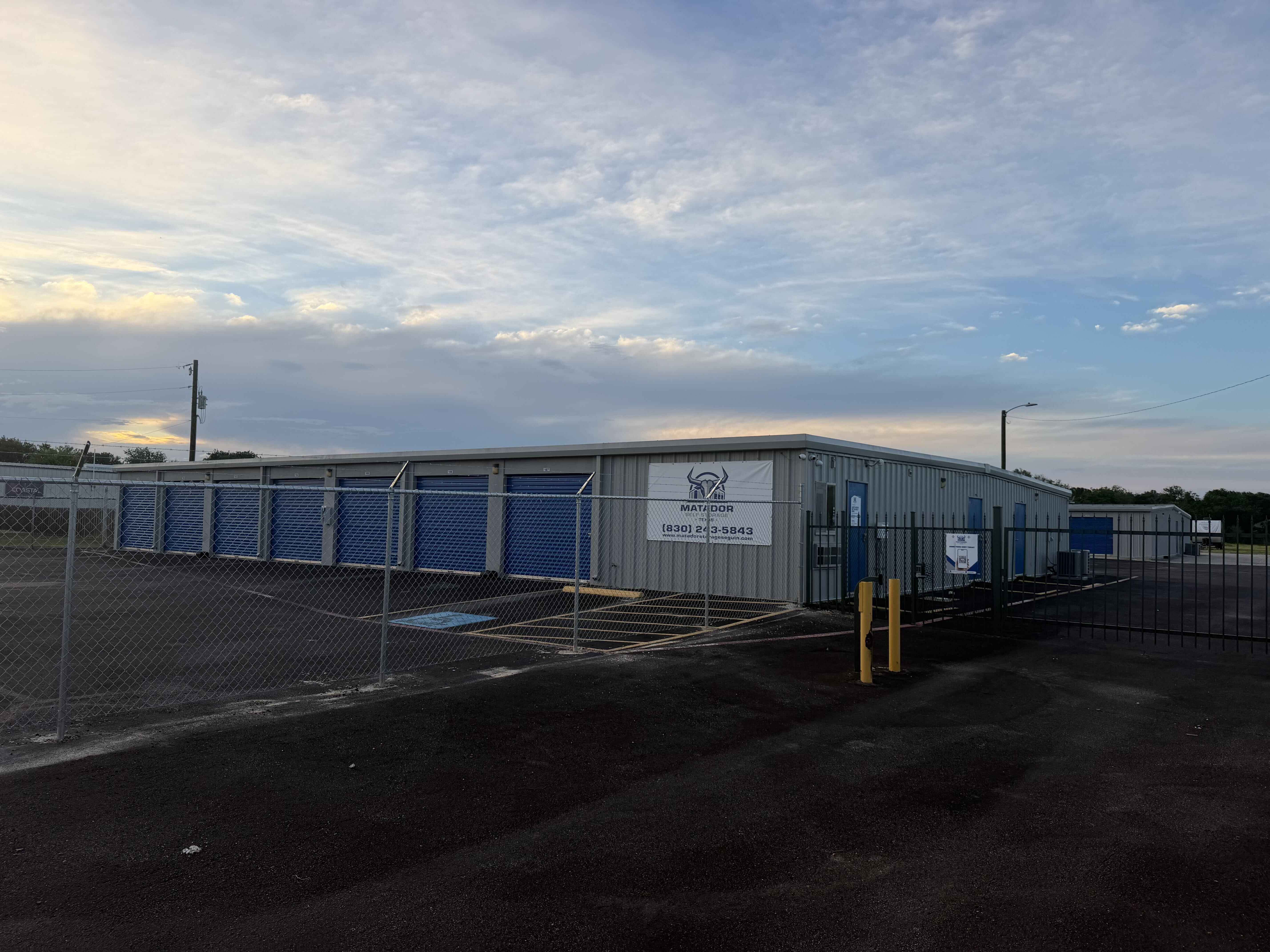 Fully fenced Matador Self Storage Seguin facility at 174 Tor Dr serving Guadalupe County
