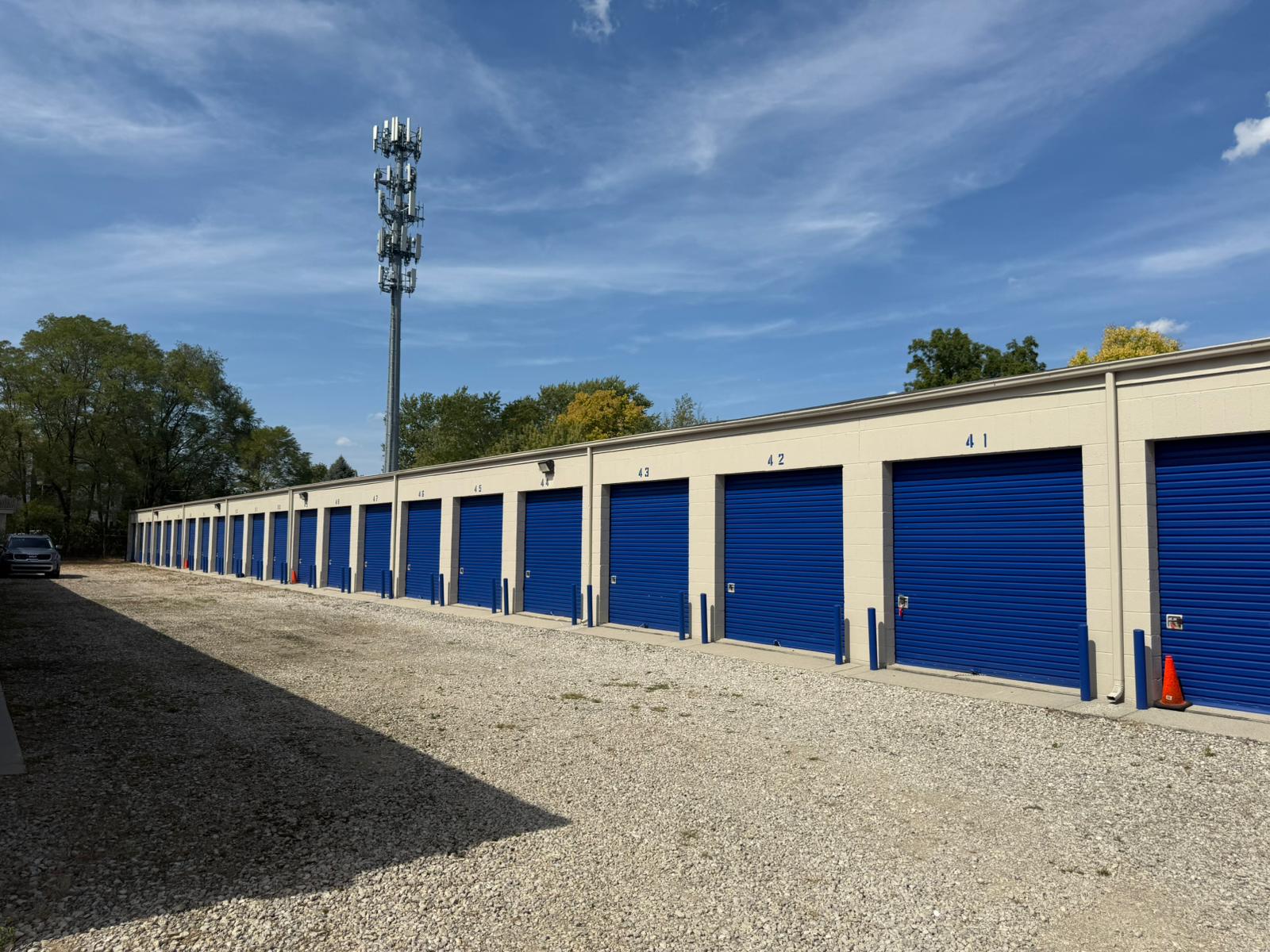 Professional outdoor storage area with proper drainage