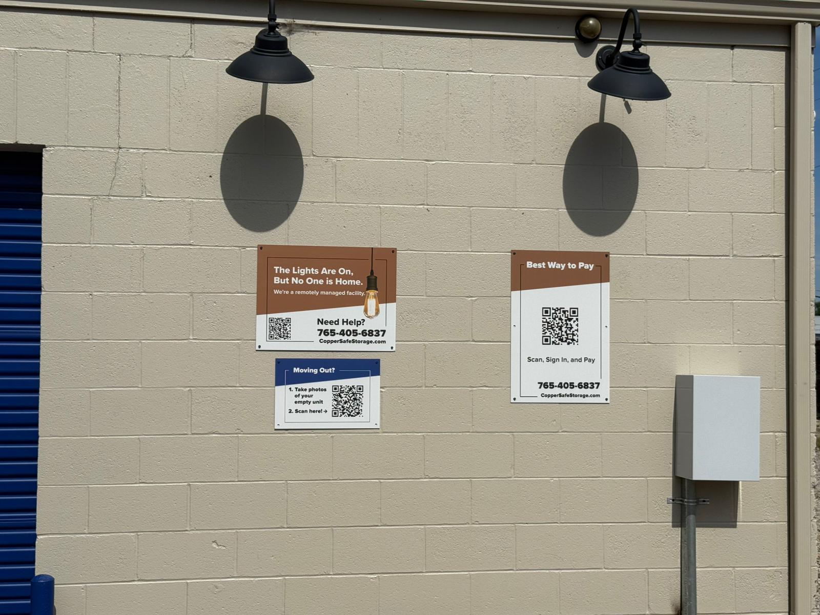Muncie Yorktown Storage facility entrance with professional signage