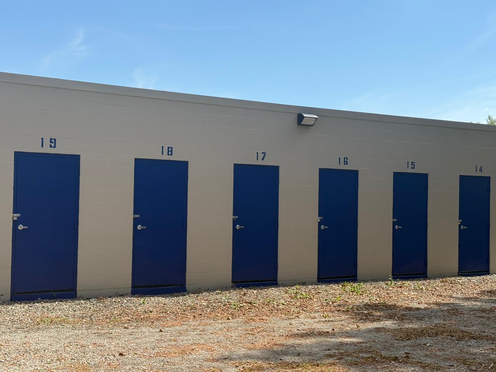 Yorktown Indiana gated storage facility at 1524 S Nebo Rd with drive-up units