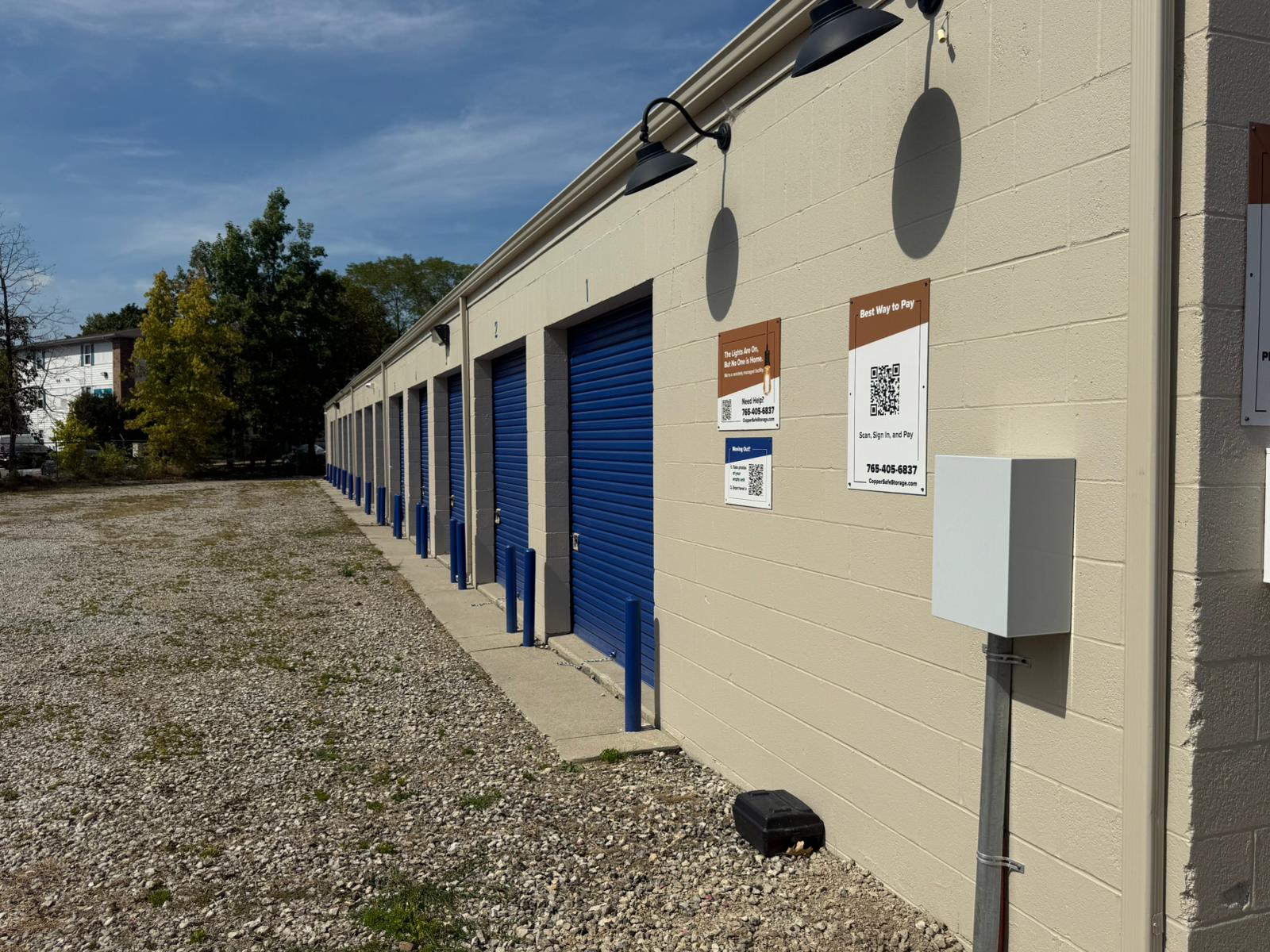 Choose a drive-up storage unit and rent month to month at Muncie Yorktown Storage