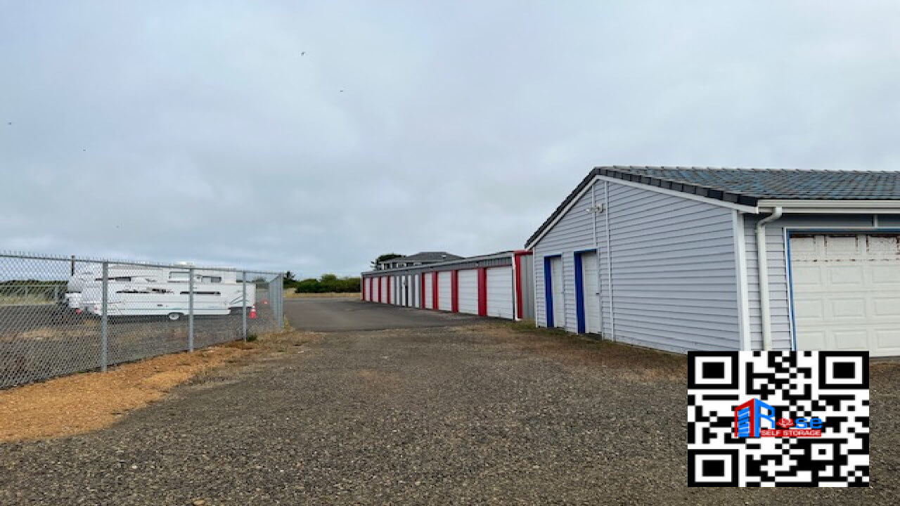Drive-up self storage units at Rose Self Storage in Ocean Shores, Washington