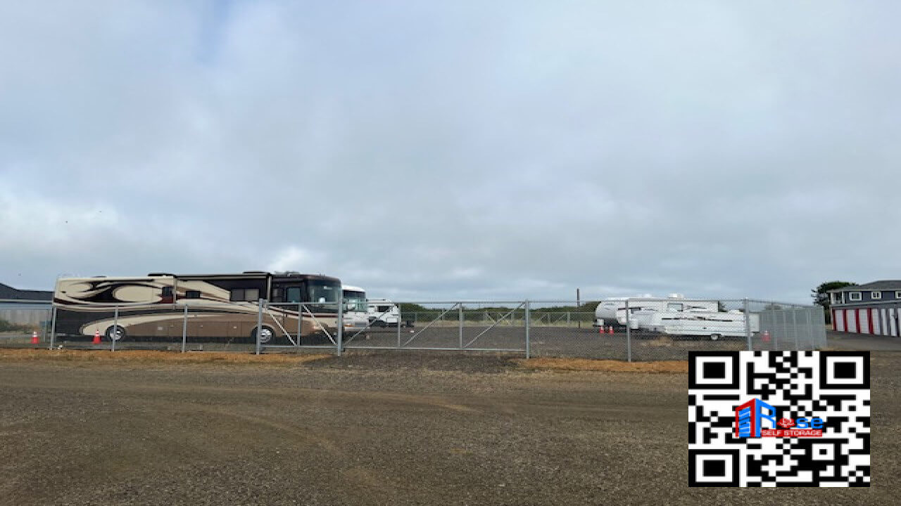Household furniture and boxed goods staged for a 10x10 storage unit in Ocean Shores