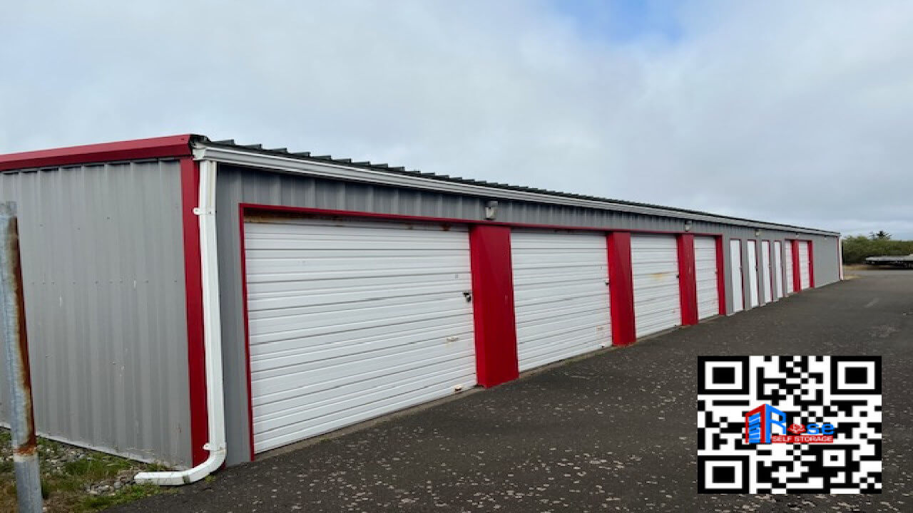 Drive-up 10x10 storage unit with vehicle access at Rose Self Storage Ocean Shores