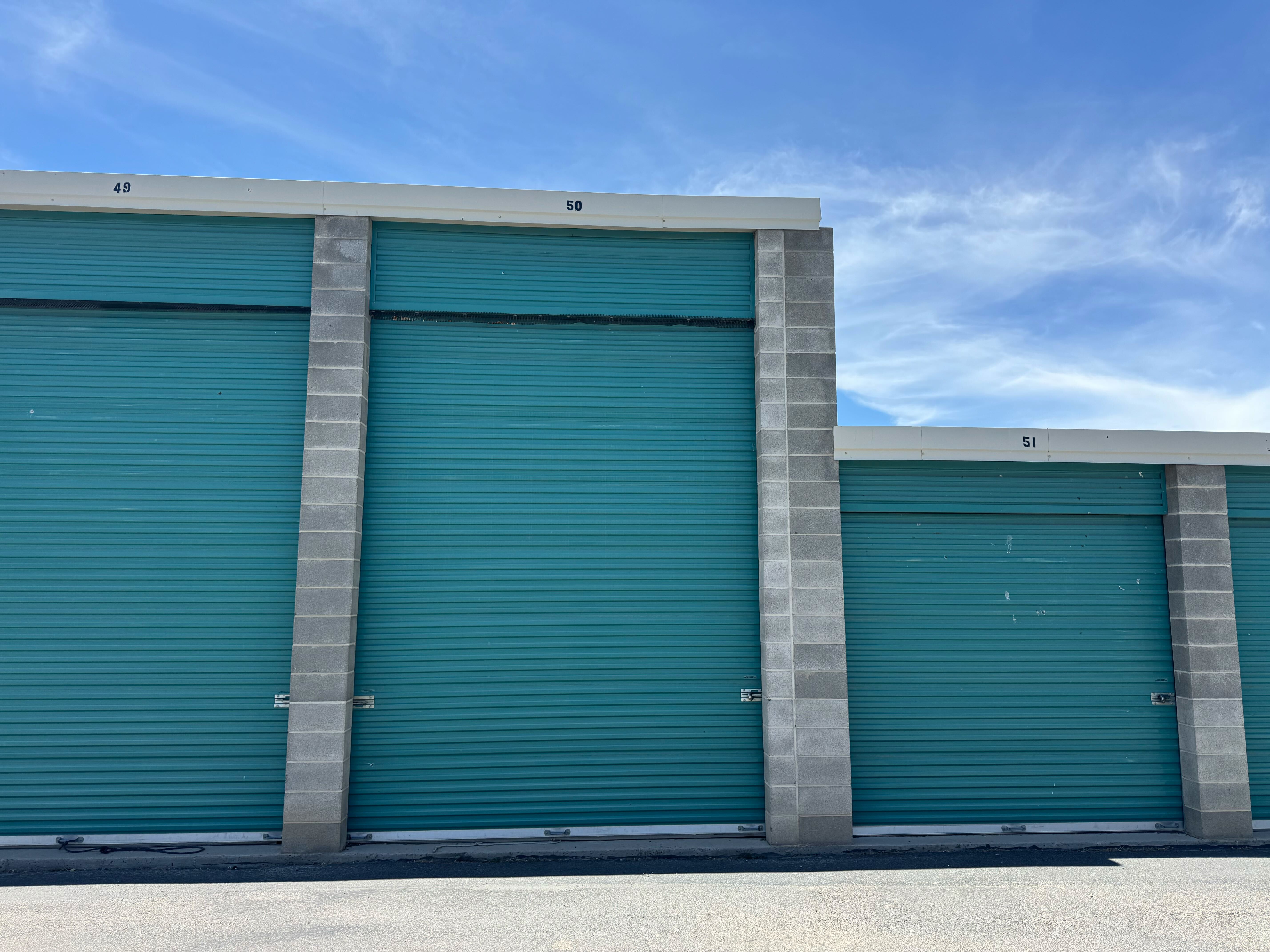 10x10 drive-up storage unit row at Sunset Storage Centers in Payson