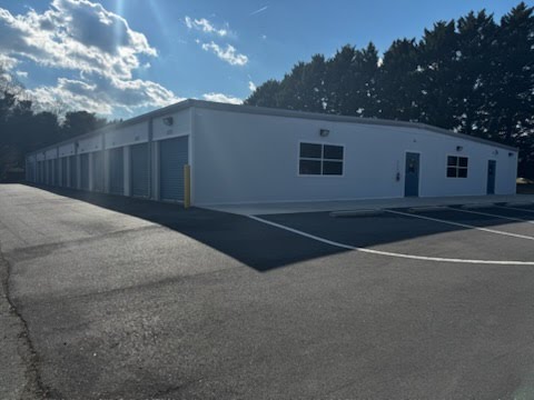 Wide view of Winston Self Storage facility showing comprehensive security coverage