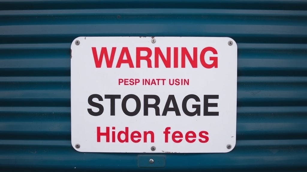 Warning sign showing common storage facility hidden fees